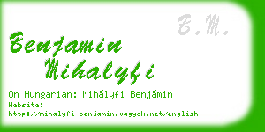 benjamin mihalyfi business card