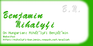 benjamin mihalyfi business card